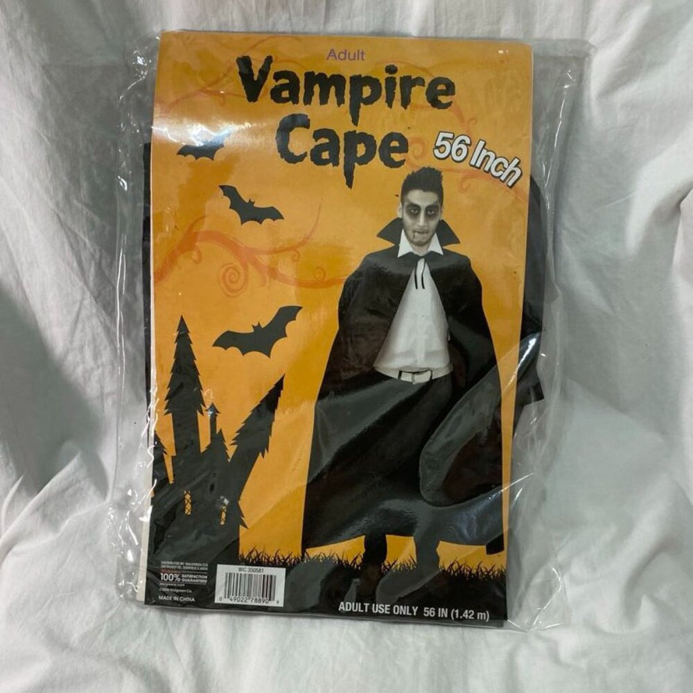 Adult Vampire Black Cape - NIP - Polyester
